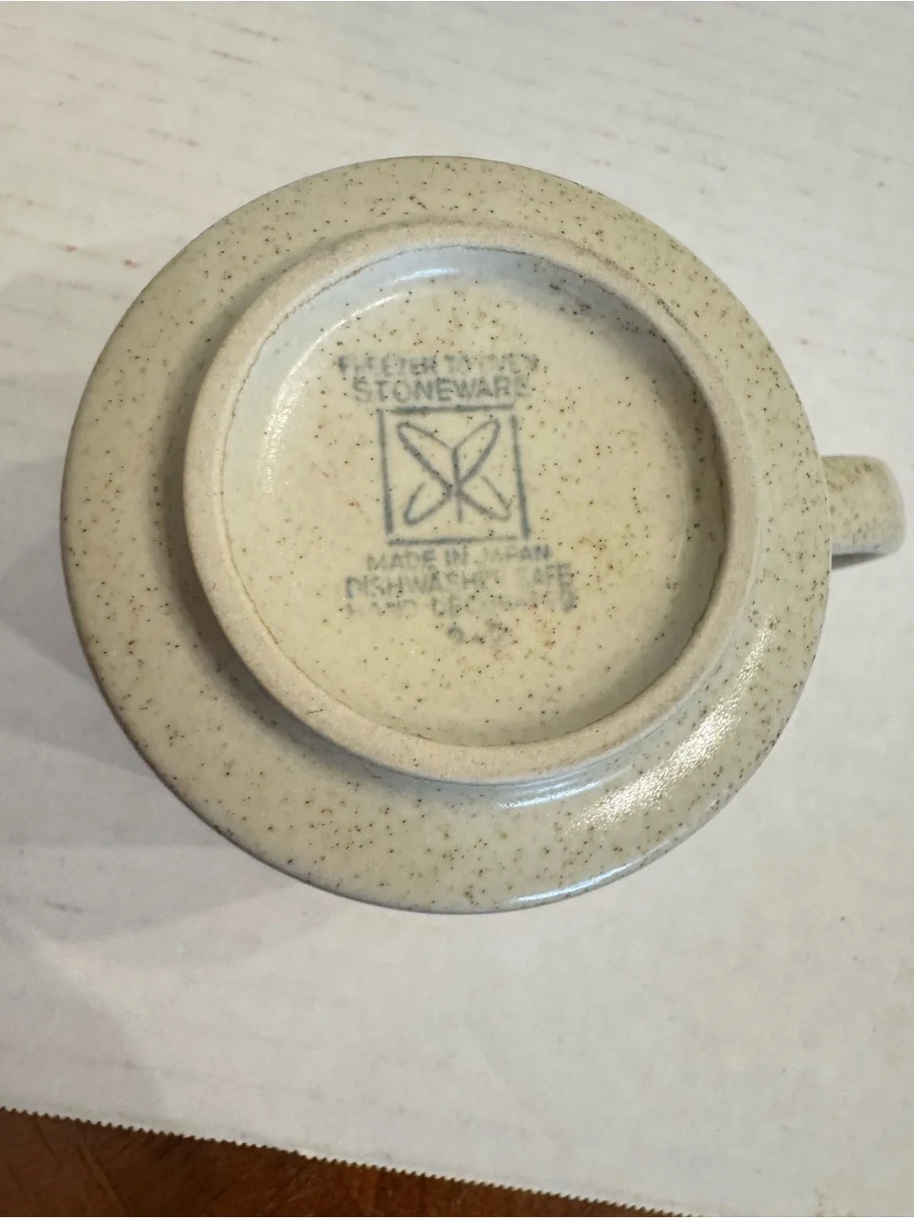 2 Sets of Sears Sahara Orange Flat Cup & Saucer Discontinued Stoneware Japan